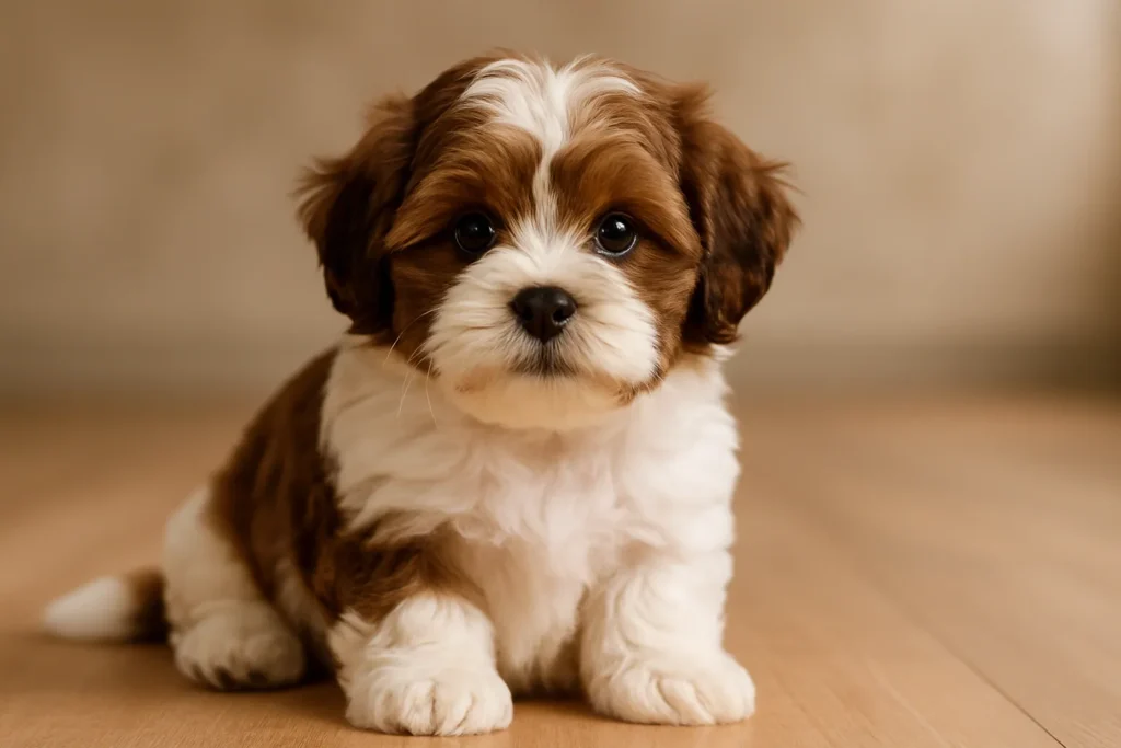 brown and white shihpoo