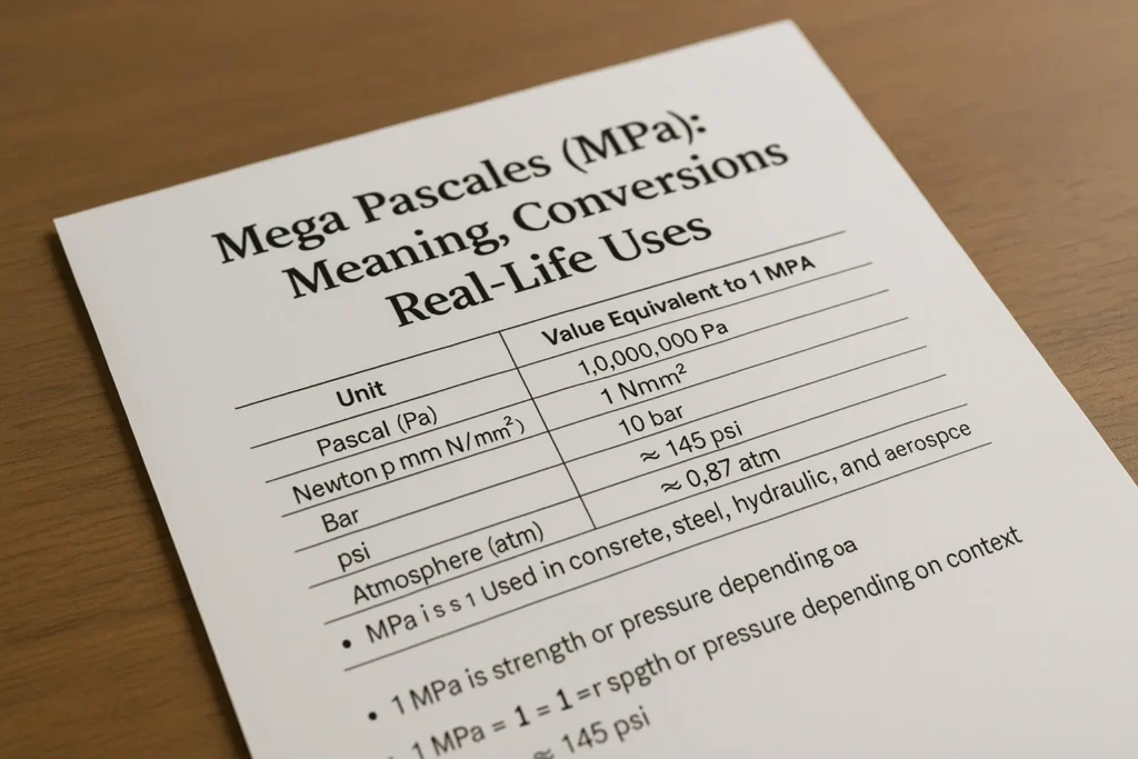 mega pascales