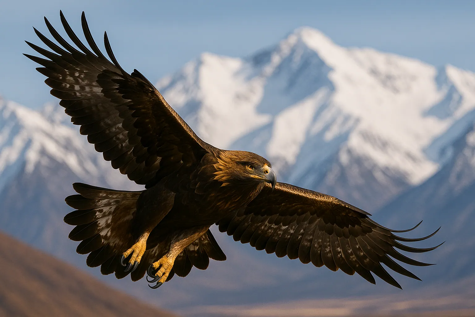 Golden Eagles in Flight