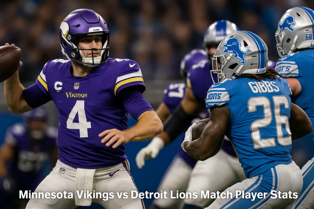 minnesota vikings vs detroit lions match player stats