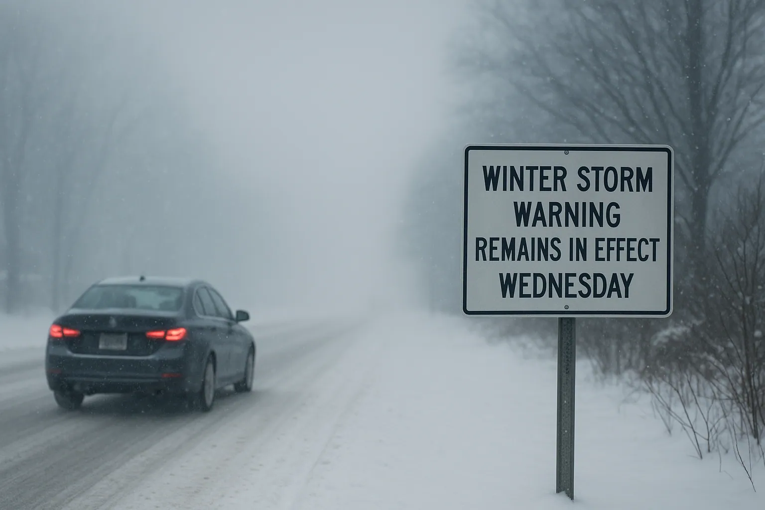 winter storm warning remains in effect wednesday.